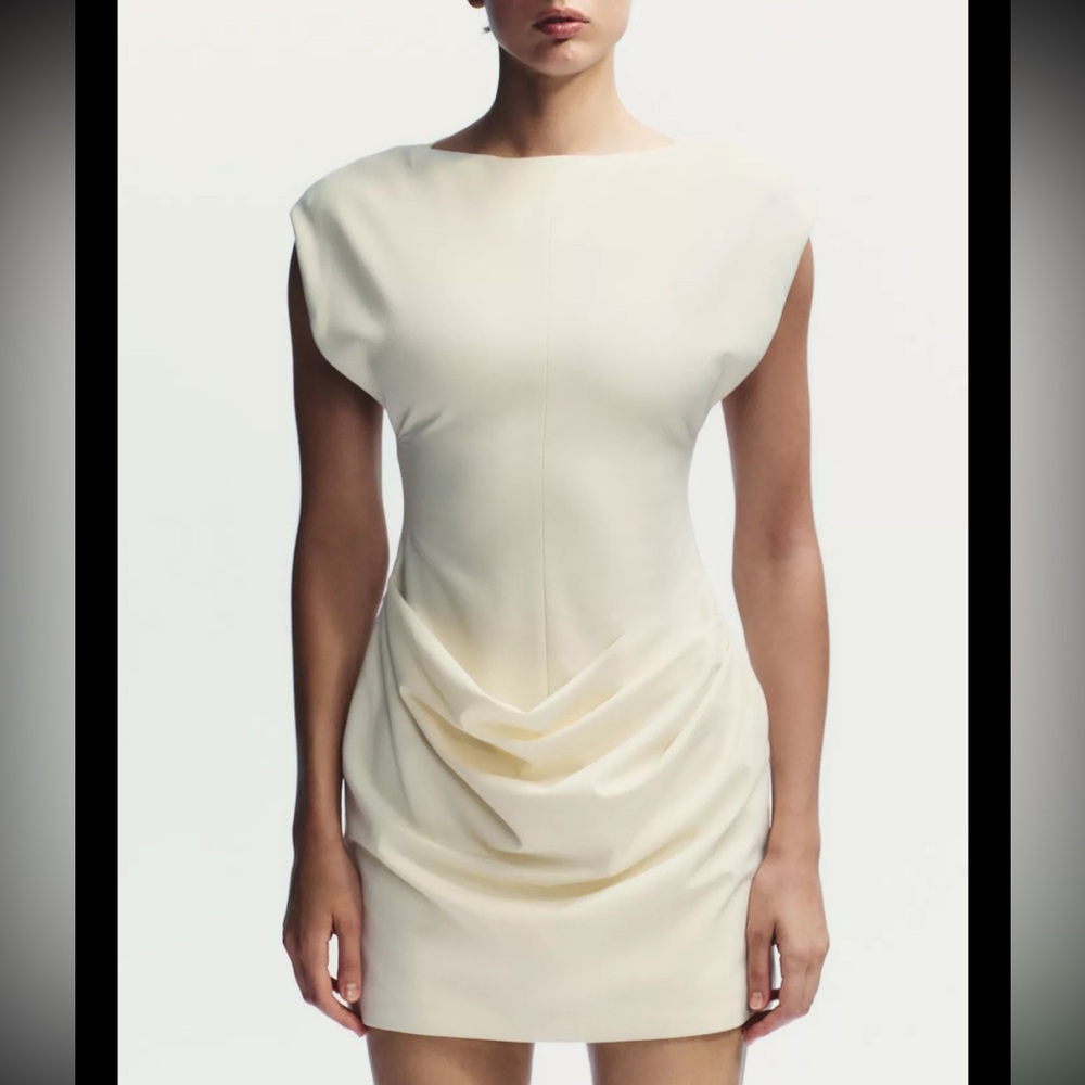 ZARA Draped Fabric Mini Dress